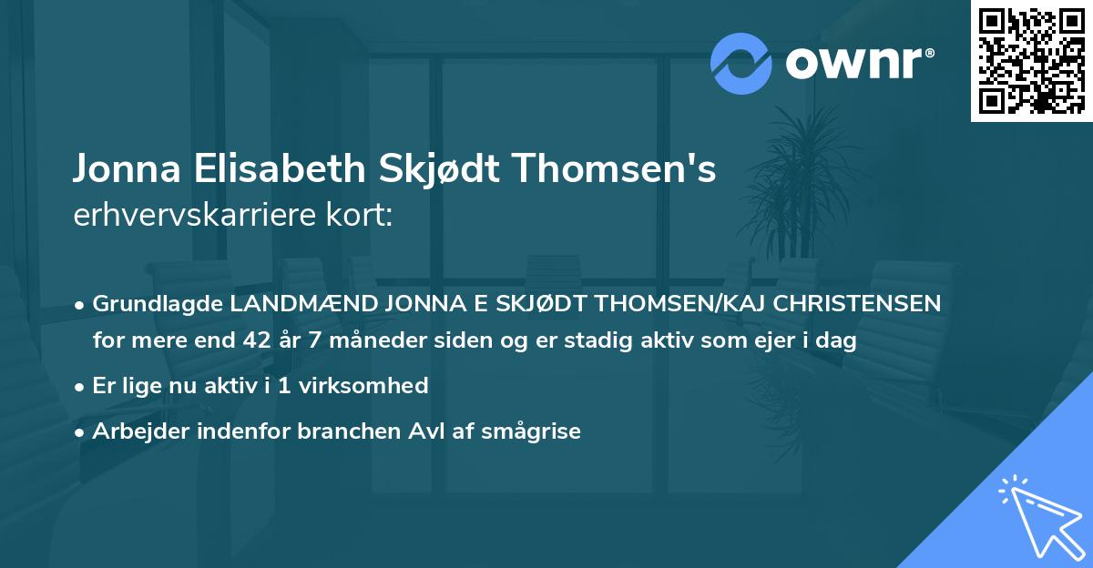 Jonna Elisabeth Skjødt Thomsen's erhvervskarriere kort