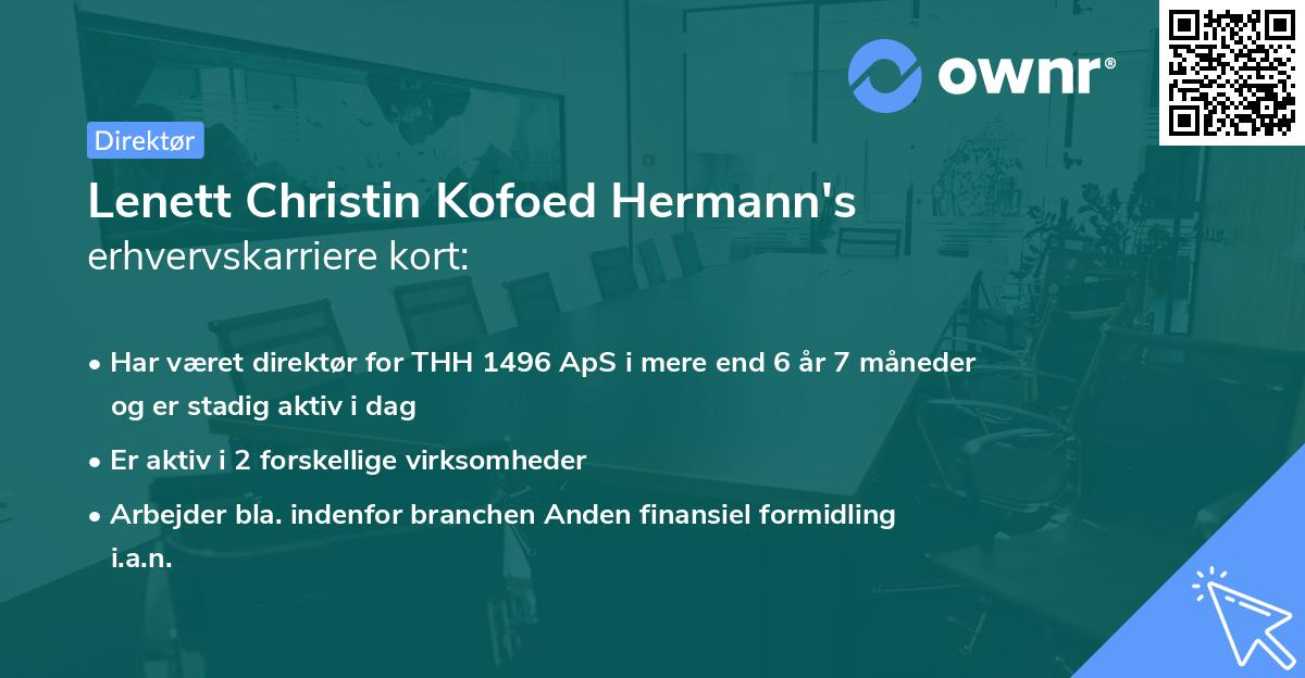 Lenett Christin Kofoed Hermann's erhvervskarriere kort