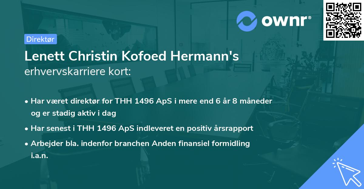 Lenett Christin Kofoed Hermann's erhvervskarriere kort
