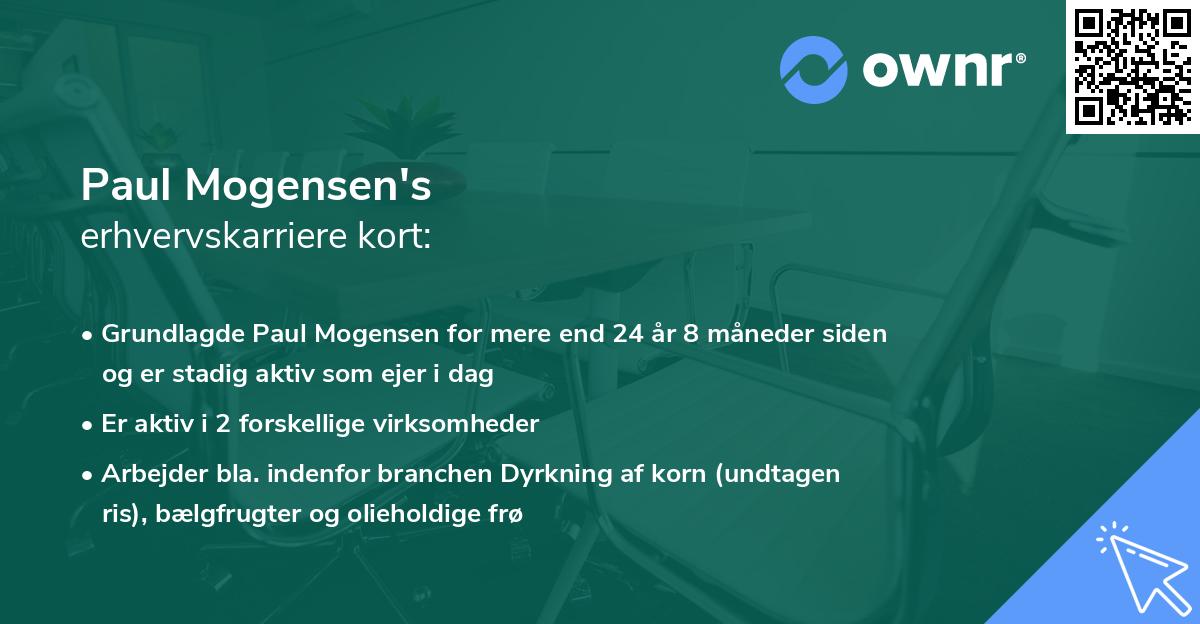 Paul Mogensen's erhvervskarriere kort