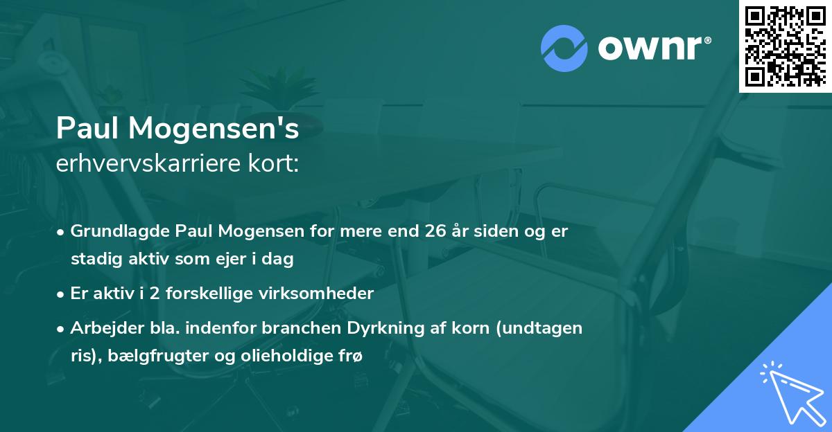 Paul Mogensen's erhvervskarriere kort