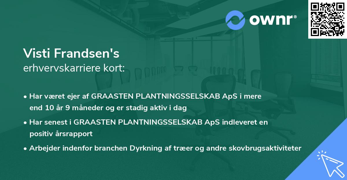 Visti Frandsen's erhvervskarriere kort
