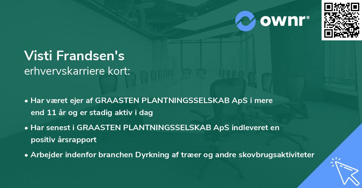 Visti Frandsen's erhvervskarriere kort