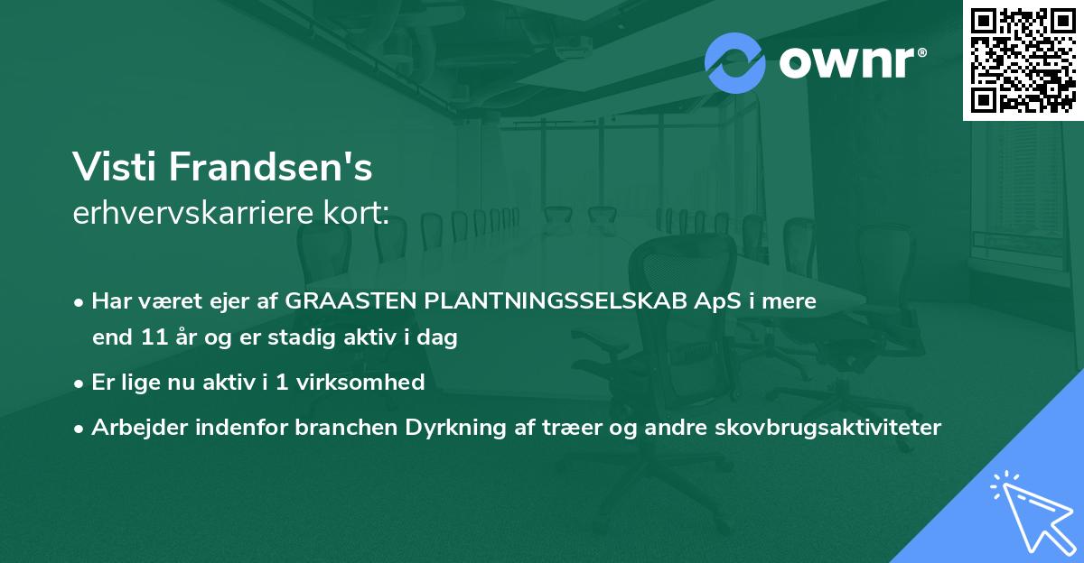 Visti Frandsen's erhvervskarriere kort