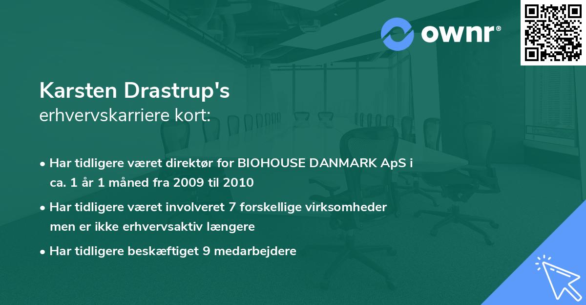 Karsten Drastrup's erhvervskarriere kort