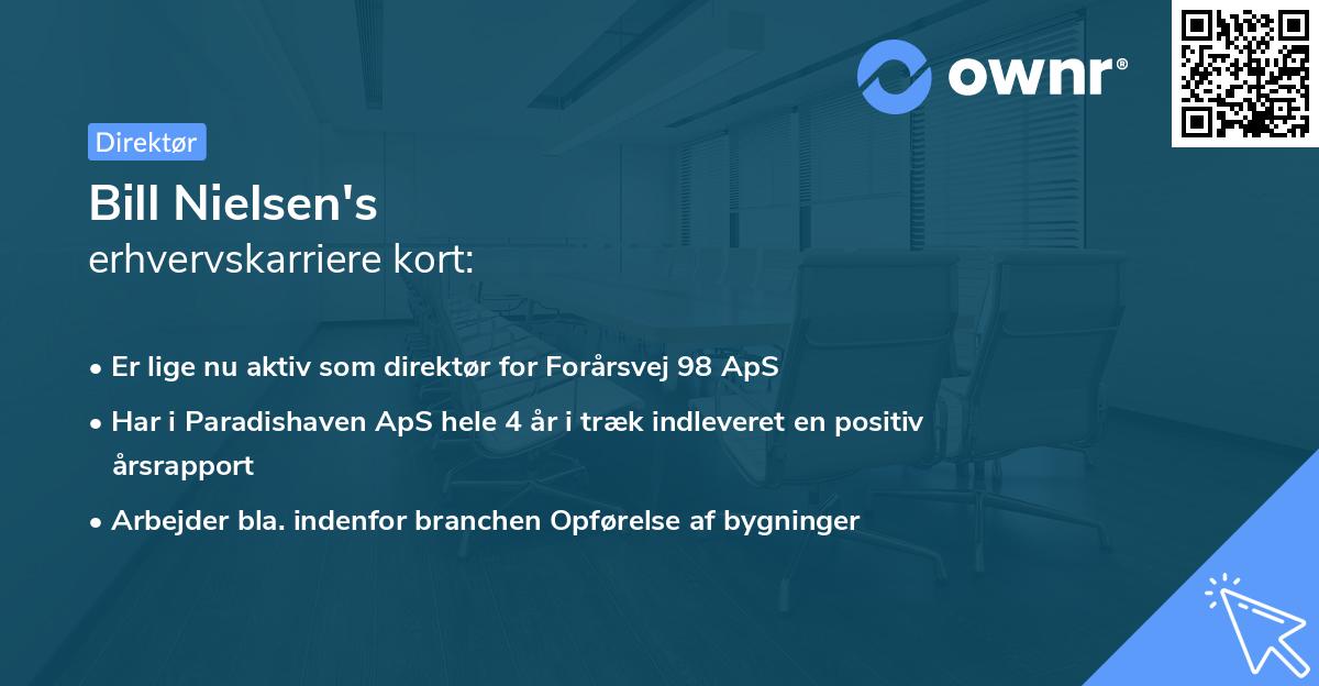Bill Nielsen's erhvervskarriere kort