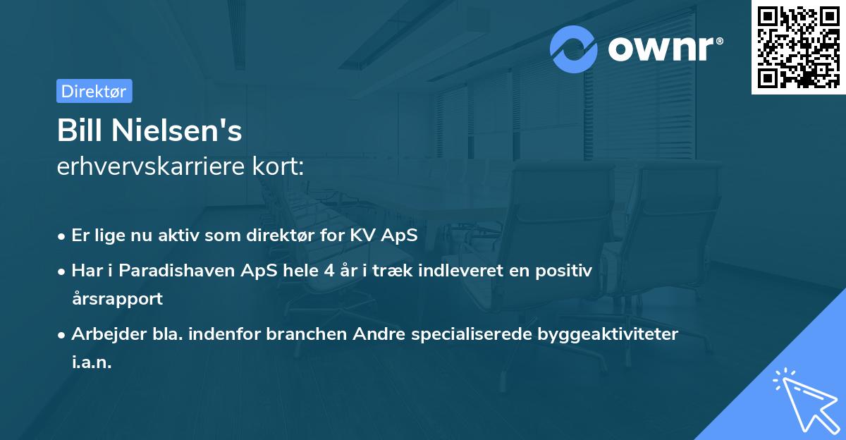 Bill Nielsen's erhvervskarriere kort