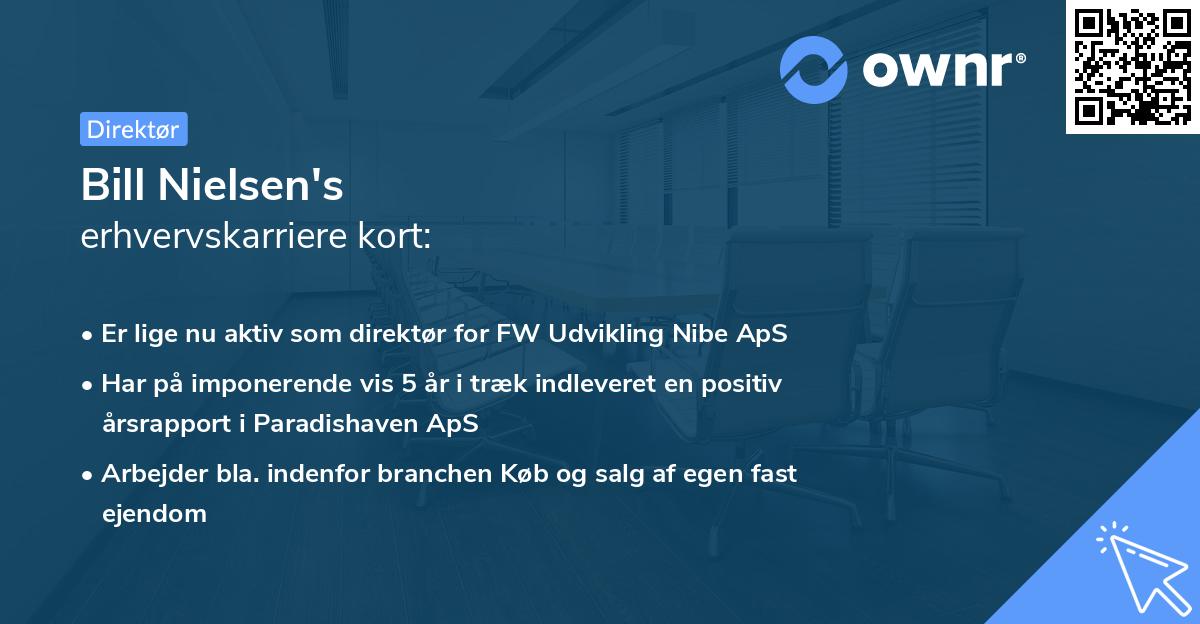 Bill Nielsen's erhvervskarriere kort