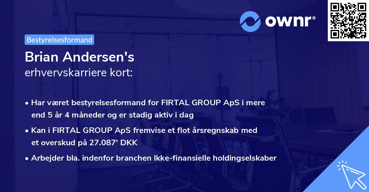 Brian Andersen's erhvervskarriere kort