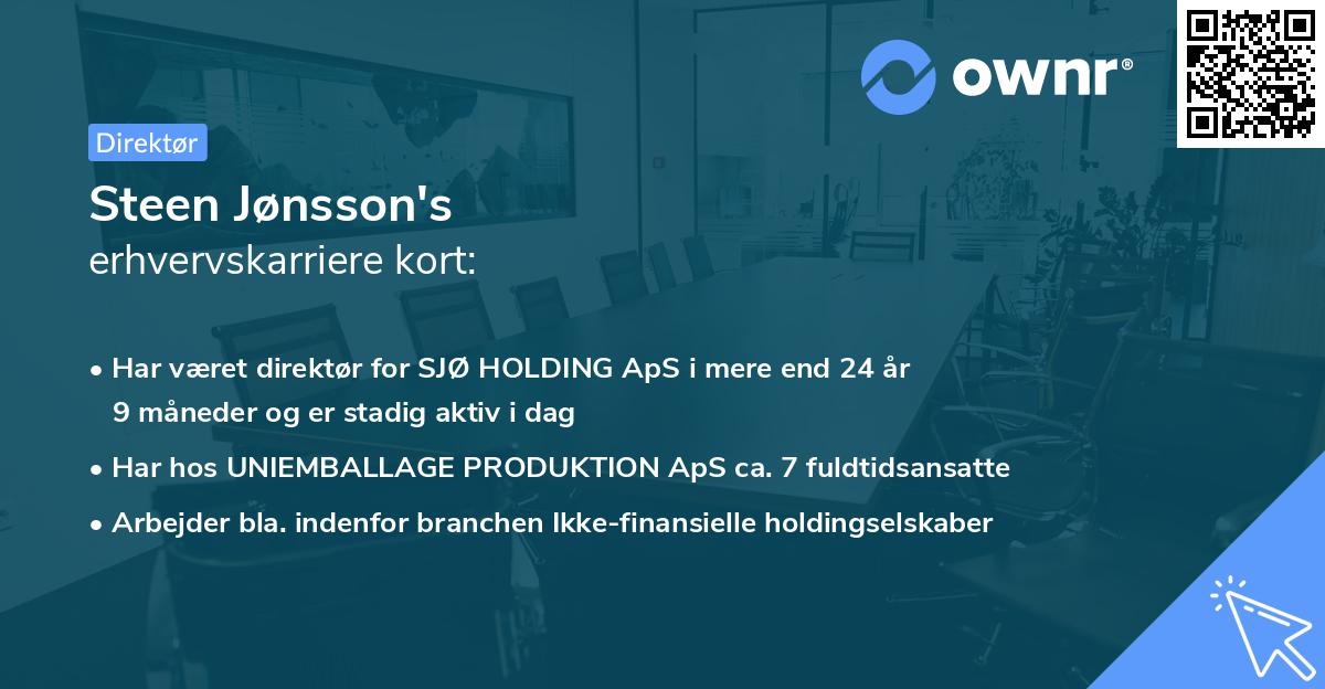 Steen Jønsson's erhvervskarriere kort