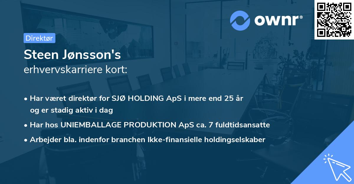 Steen Jønsson's erhvervskarriere kort