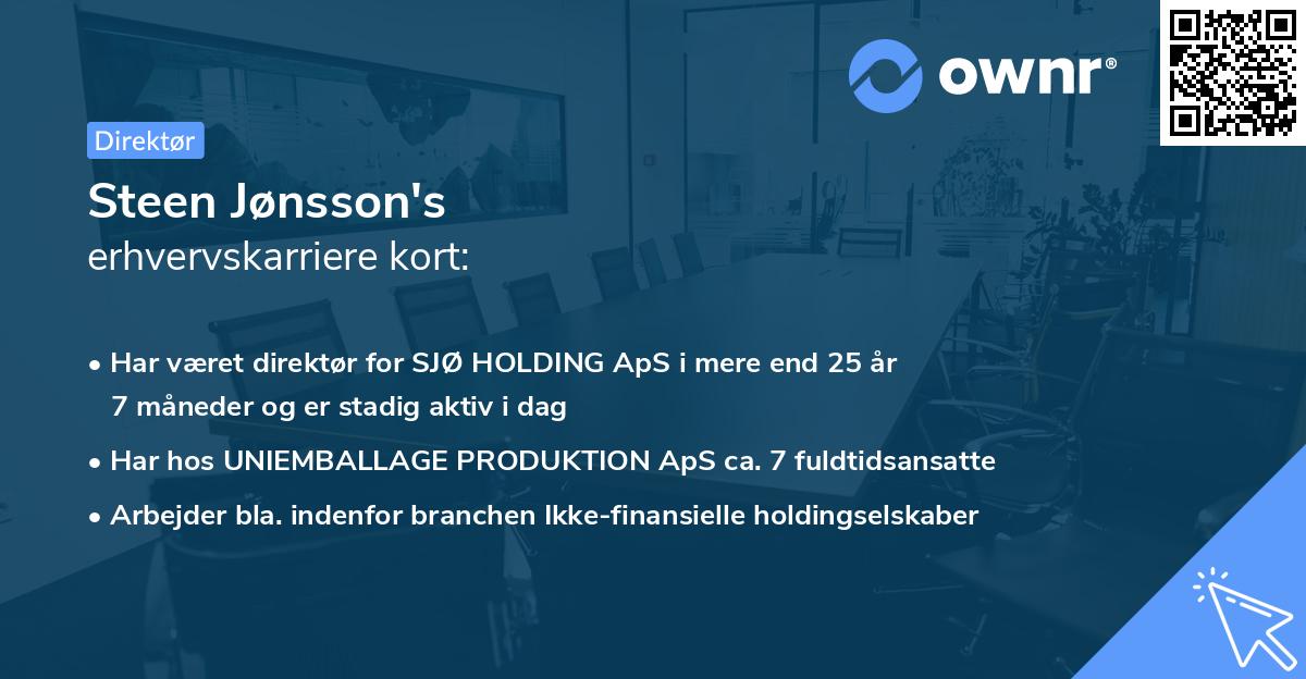 Steen Jønsson's erhvervskarriere kort