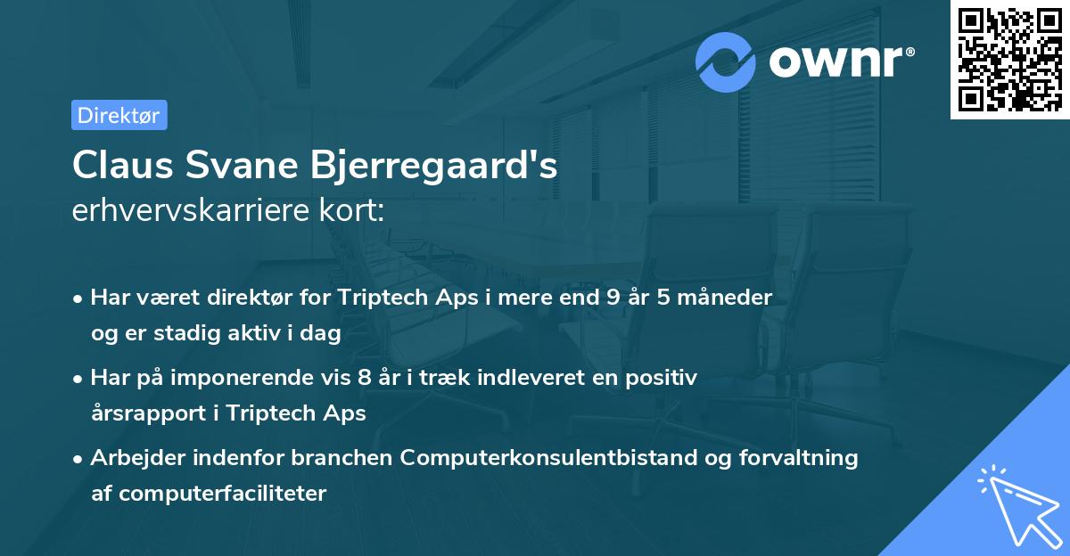 Claus Svane Bjerregaard's erhvervskarriere kort