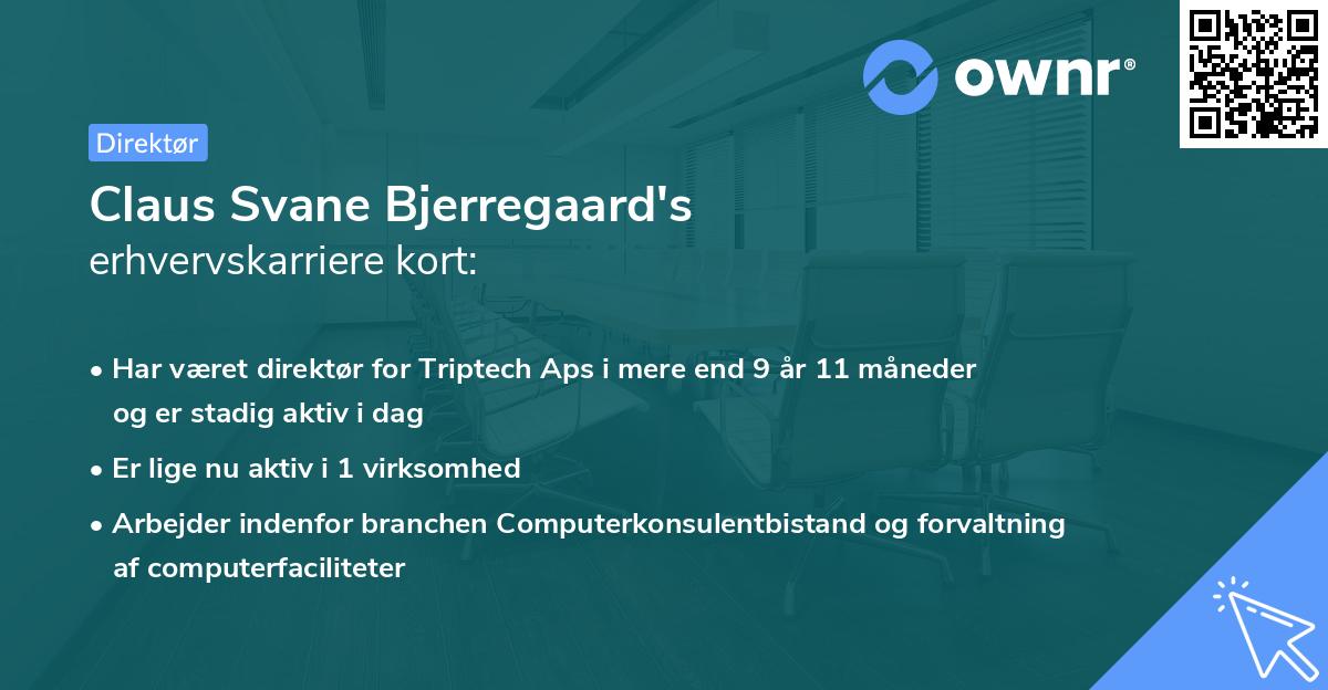 Claus Svane Bjerregaard's erhvervskarriere kort