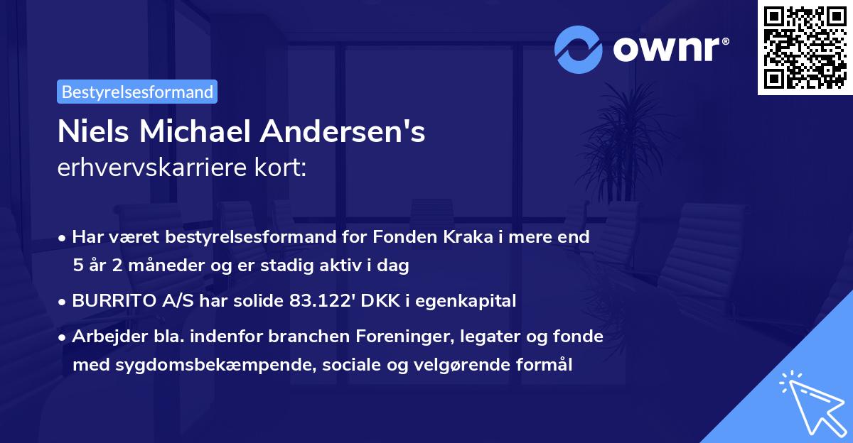 Niels Michael Andersen's erhvervskarriere kort