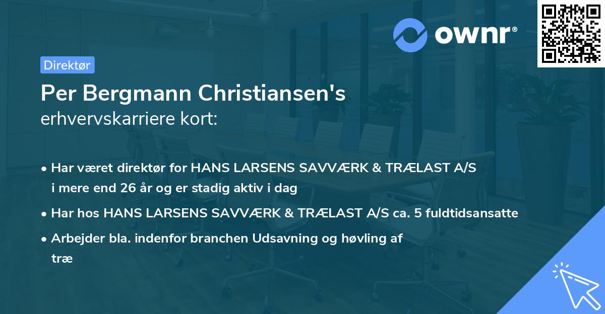 Per Bergmann Christiansen's erhvervskarriere kort