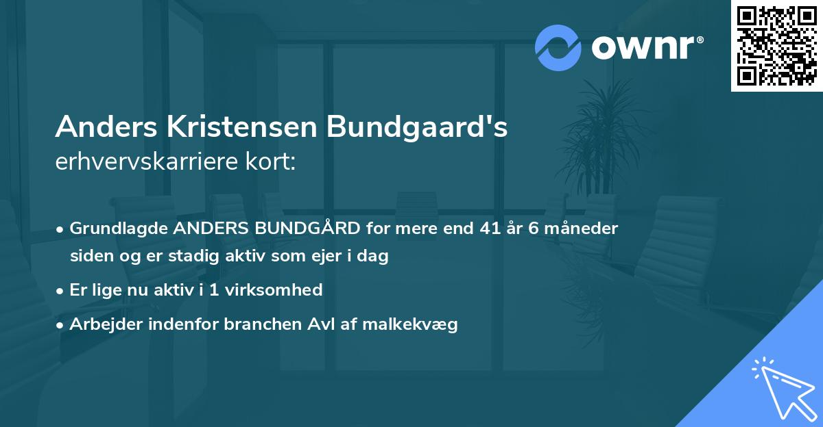Anders Kristensen Bundgaard's erhvervskarriere kort