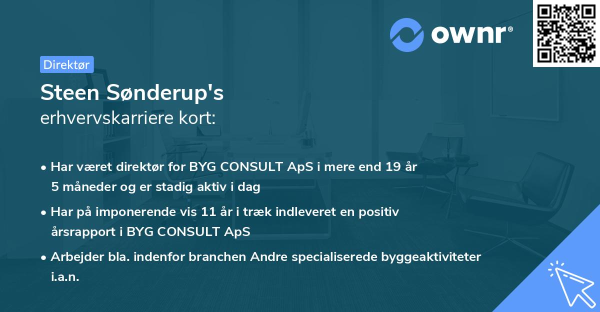 Steen Sønderup's erhvervskarriere kort
