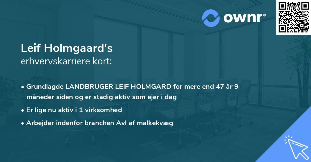 Leif Holmgaard's erhvervskarriere kort