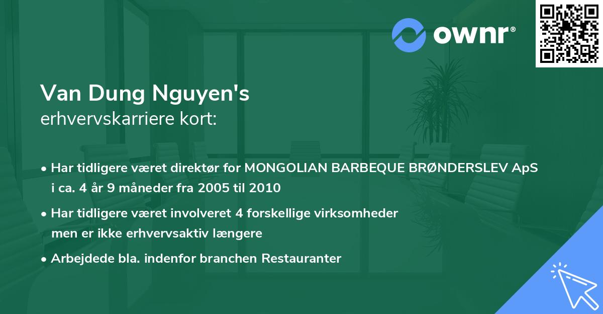 Van Dung Nguyen's erhvervskarriere kort