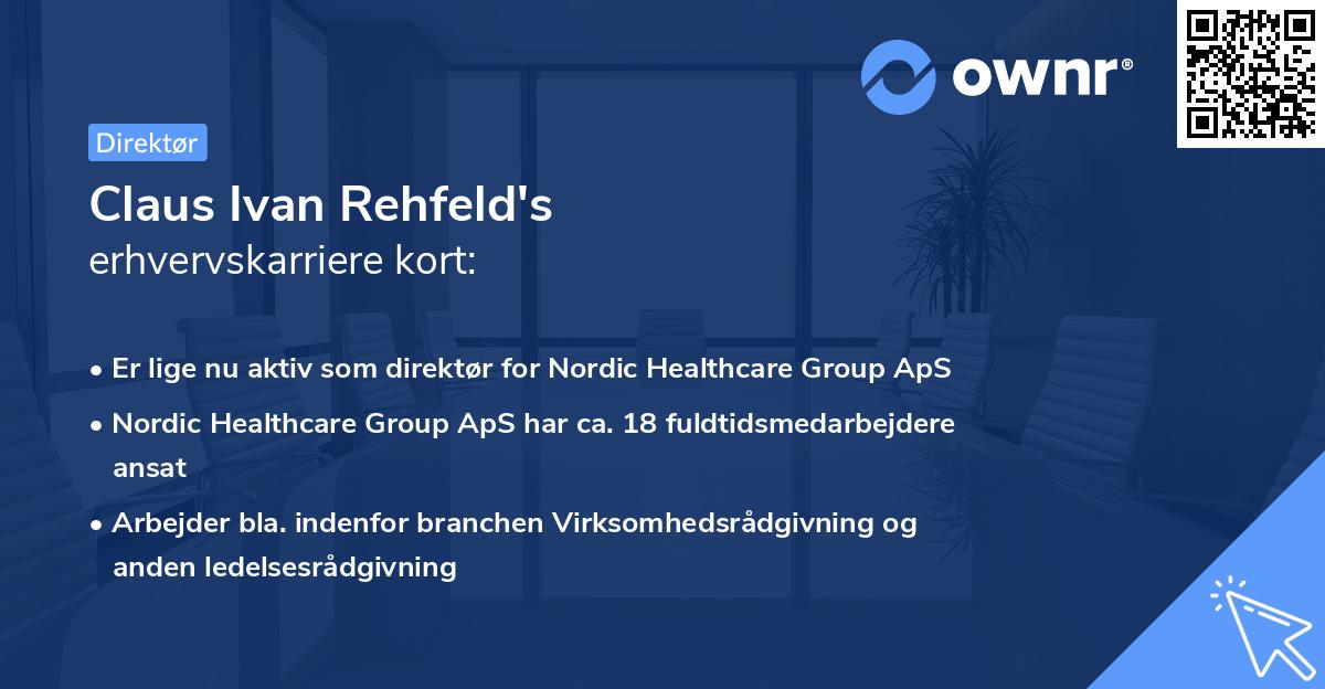 Claus Ivan Rehfeld's erhvervskarriere kort