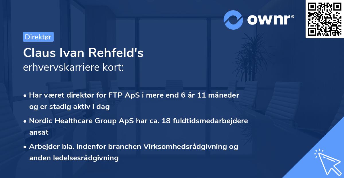 Claus Ivan Rehfeld's erhvervskarriere kort