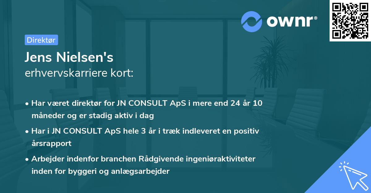 Jens Nielsen's erhvervskarriere kort