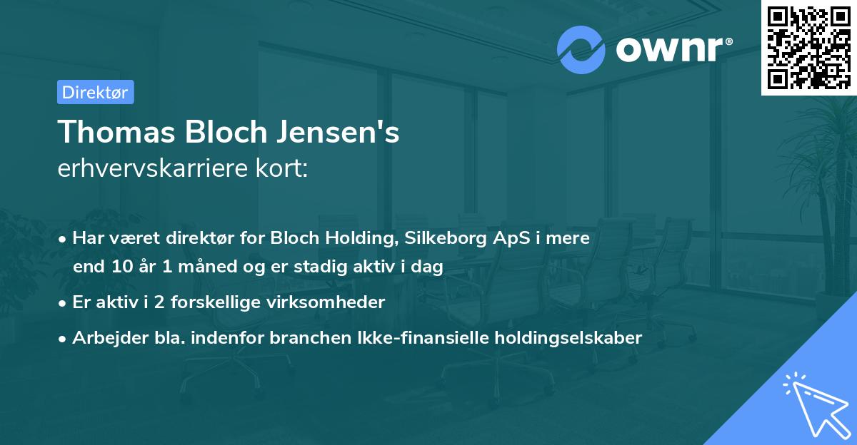 Thomas Bloch Jensen's erhvervskarriere kort