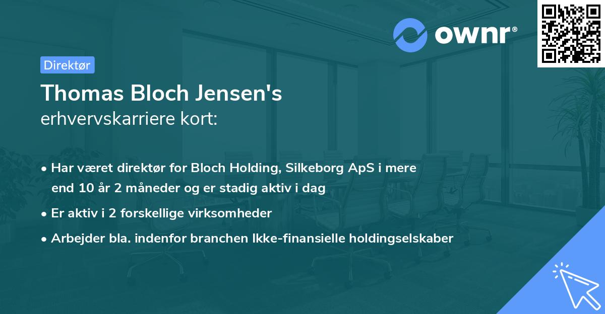 Thomas Bloch Jensen's erhvervskarriere kort
