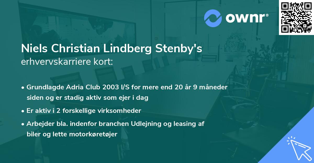 Niels Christian Lindberg Stenby's erhvervskarriere kort