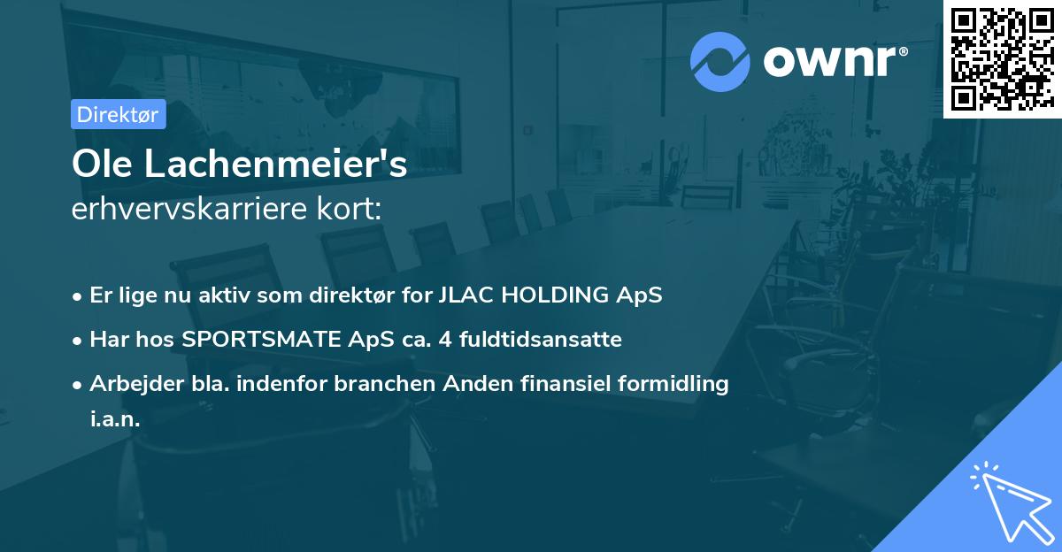 Ole Lachenmeier's erhvervskarriere kort