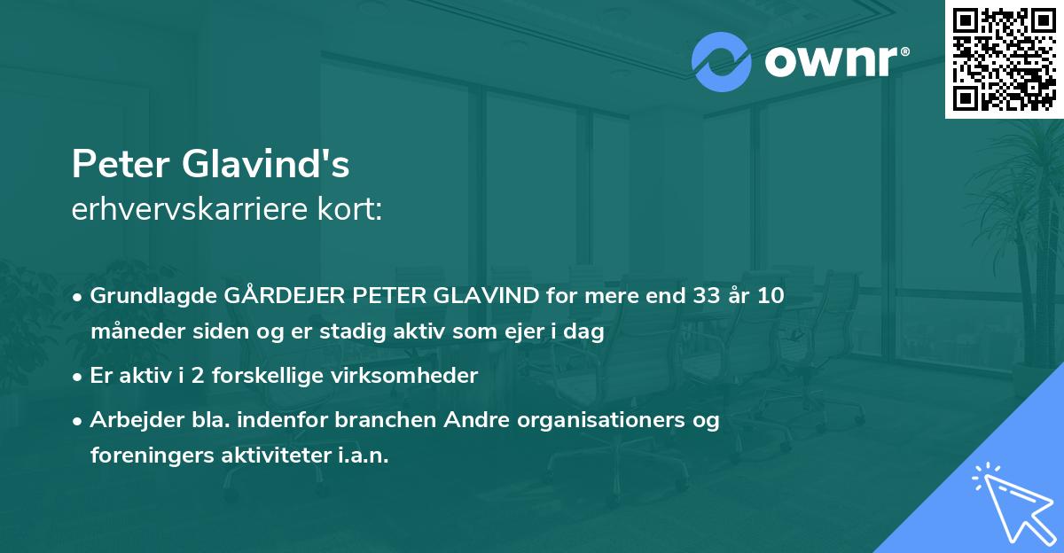 Peter Glavind's erhvervskarriere kort