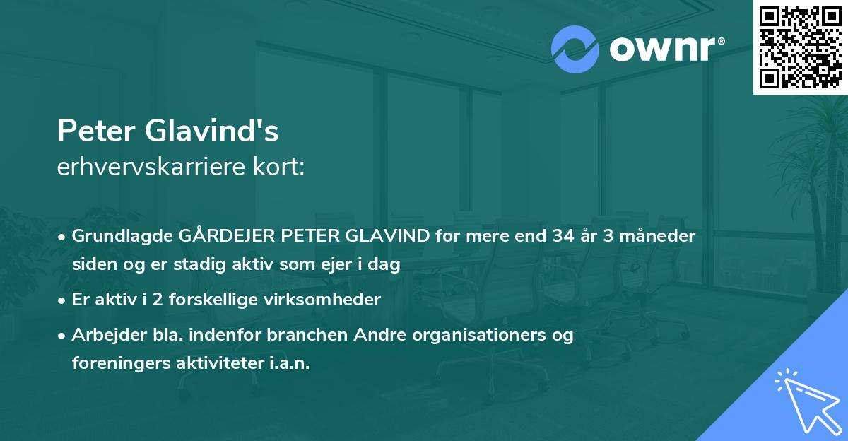 Peter Glavind's erhvervskarriere kort