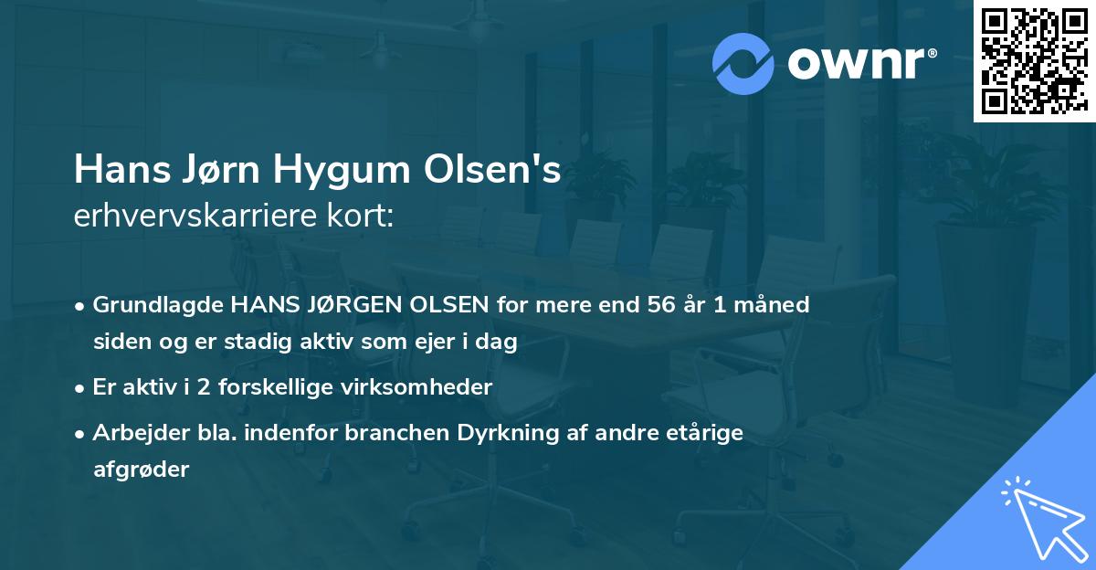 Hans Jørn Hygum Olsen's erhvervskarriere kort