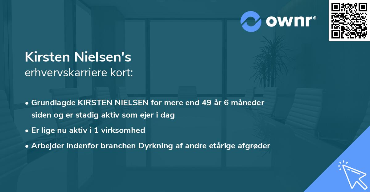 Kirsten Nielsen's erhvervskarriere kort