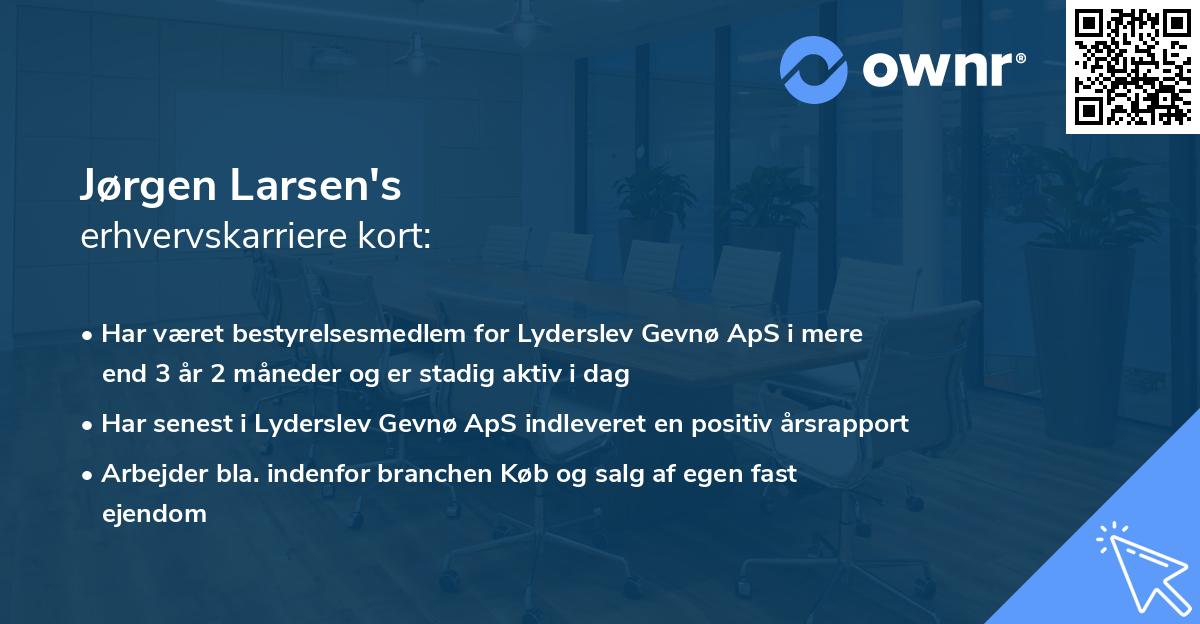 Jørgen Larsen's erhvervskarriere kort