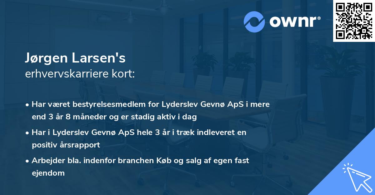 Jørgen Larsen's erhvervskarriere kort