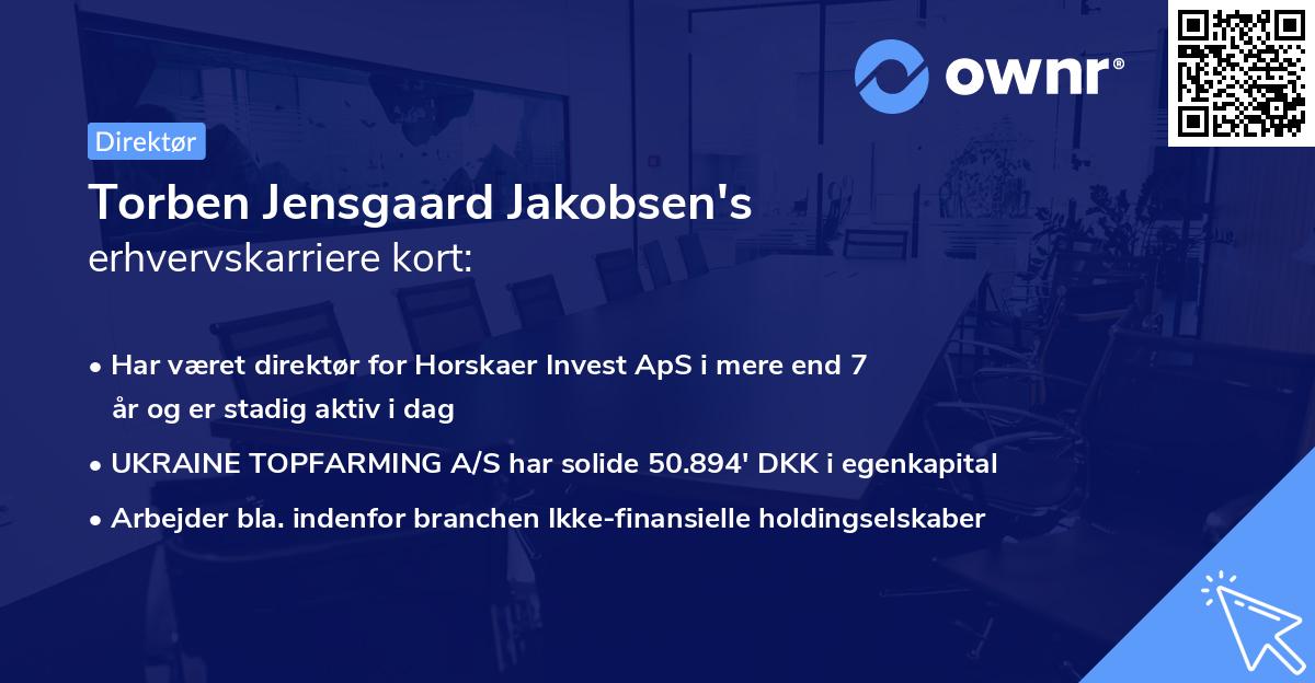 Torben Jensgaard Jakobsen's erhvervskarriere kort