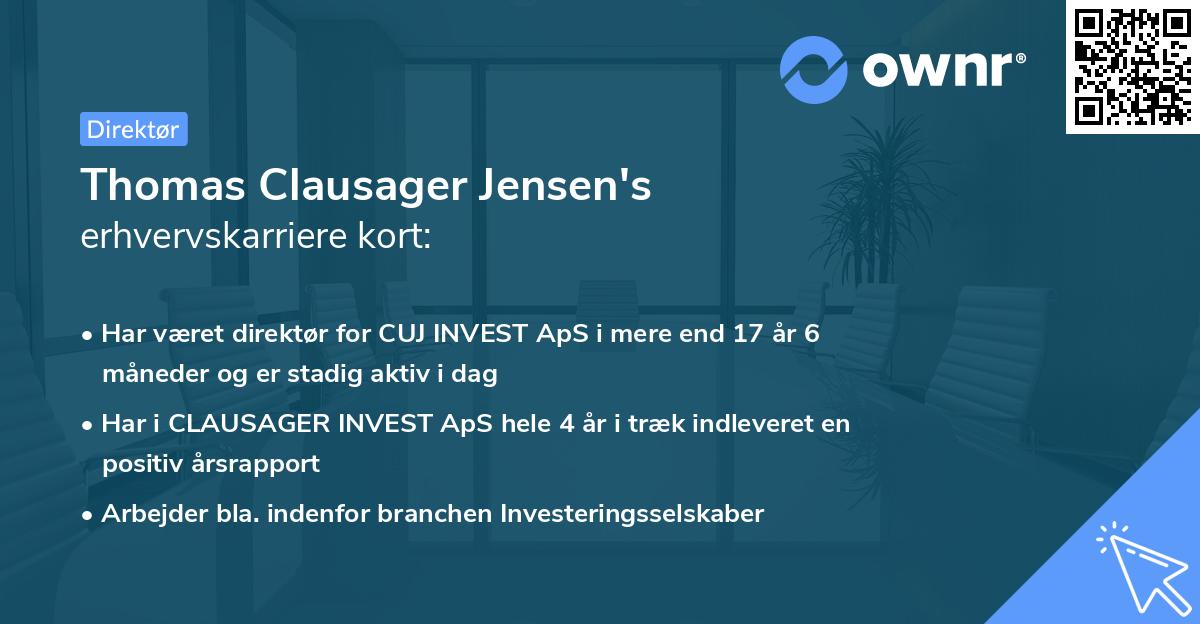 Thomas Clausager Jensen's erhvervskarriere kort