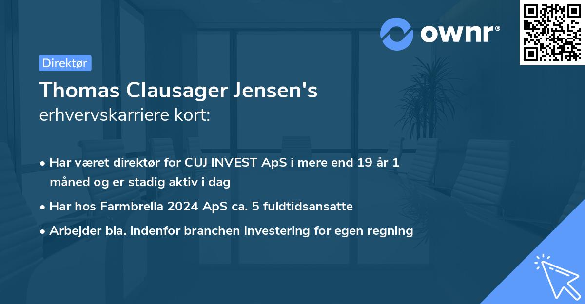 Thomas Clausager Jensen's erhvervskarriere kort