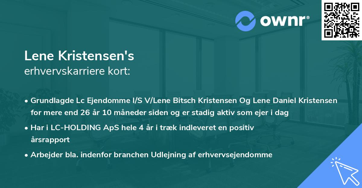 Lene Kristensen's erhvervskarriere kort