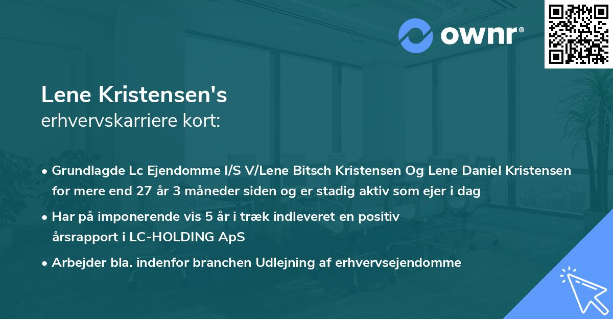 Lene Kristensen's erhvervskarriere kort