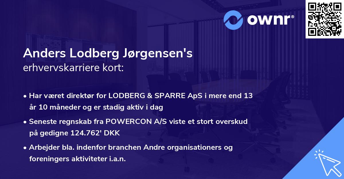 Anders Lodberg Jørgensen's erhvervskarriere kort