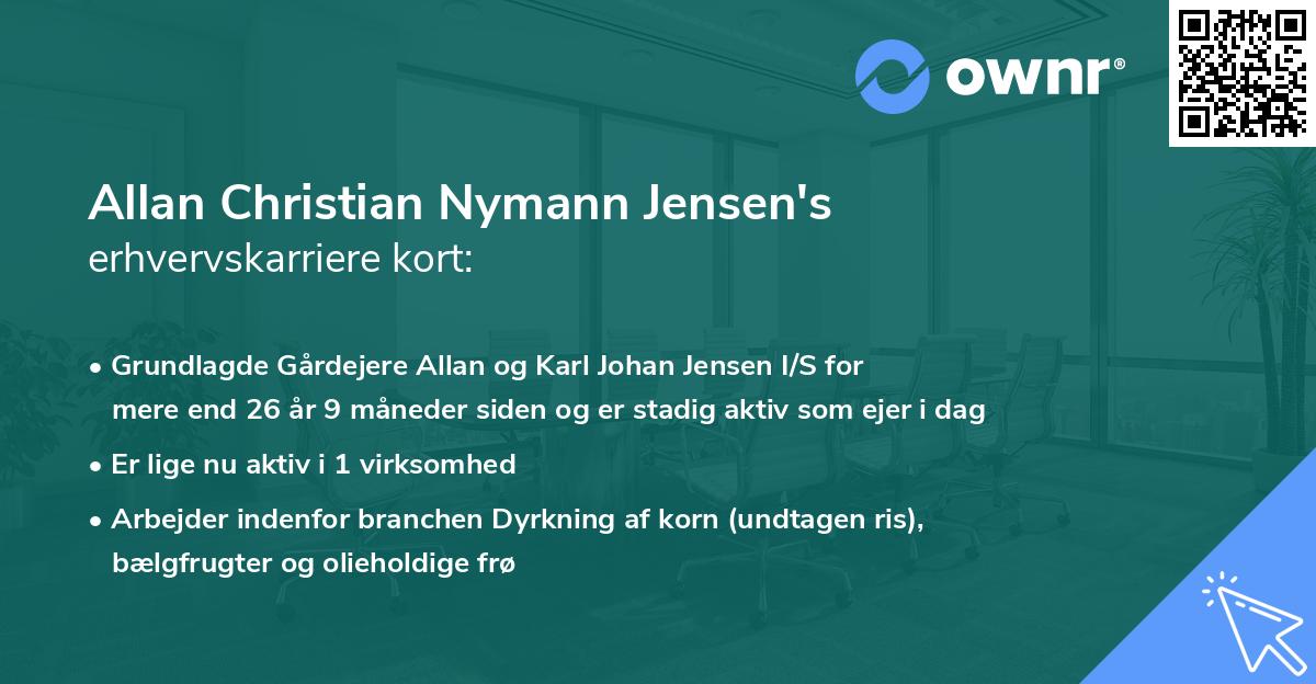 Allan Christian Nymann Jensen's erhvervskarriere kort