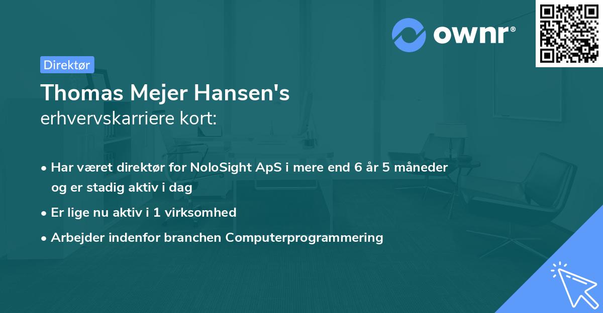 Thomas Mejer Hansen's erhvervskarriere kort
