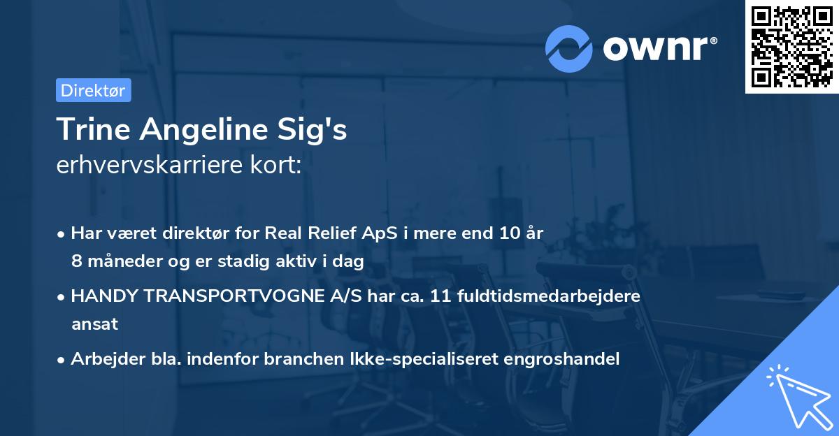 Trine Angeline Sig's erhvervskarriere kort