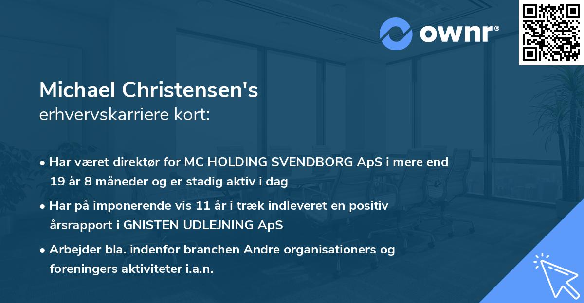Michael Christensen's erhvervskarriere kort