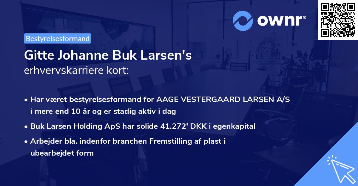 Gitte Johanne Buk Larsen's erhvervskarriere kort