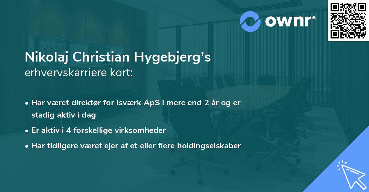 Nikolaj Christian Hygebjerg's erhvervskarriere kort