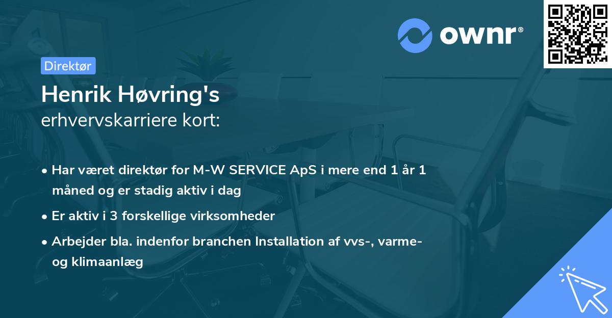 Henrik Høvring's erhvervskarriere kort